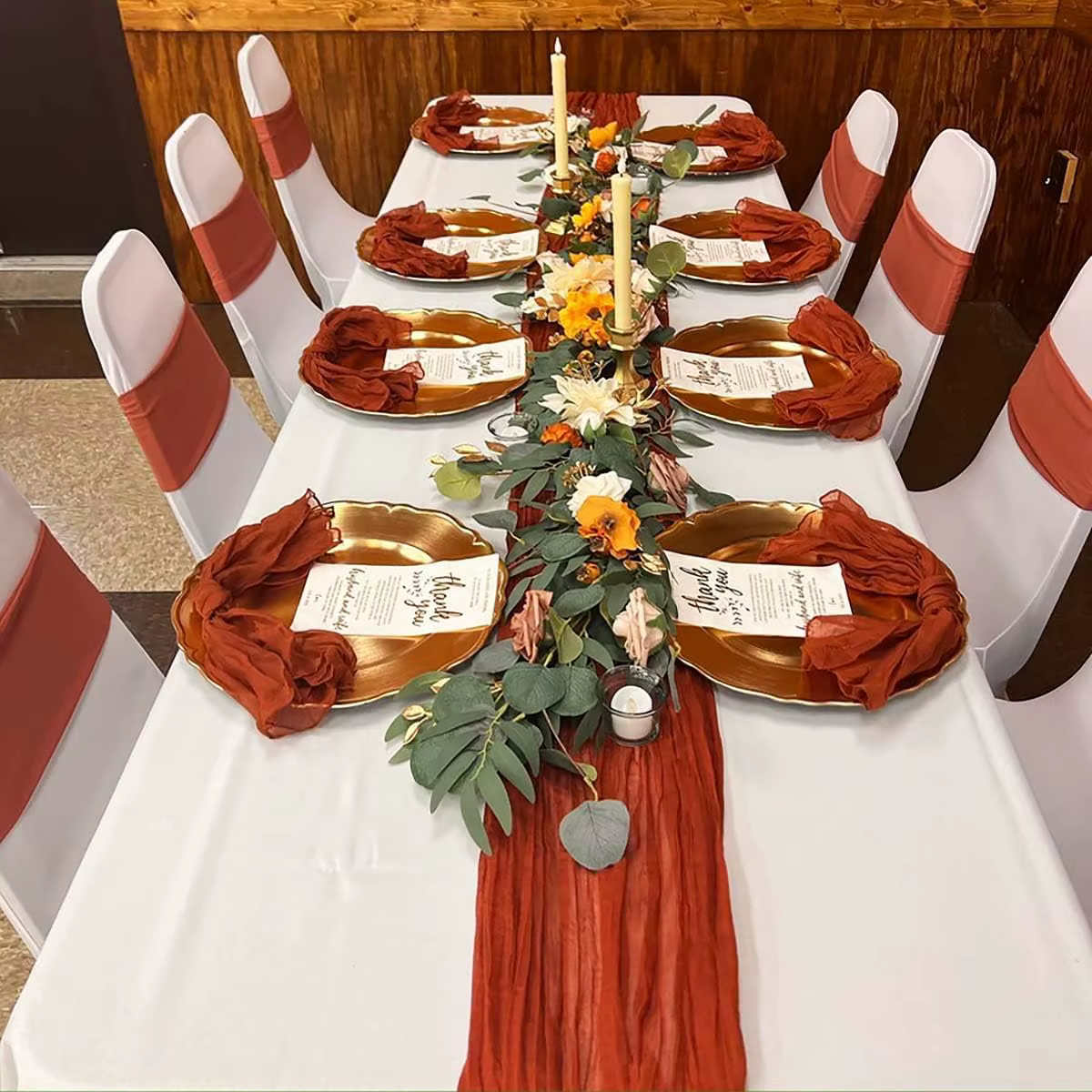 Chemin de Table semi-transparent en terre cuite
