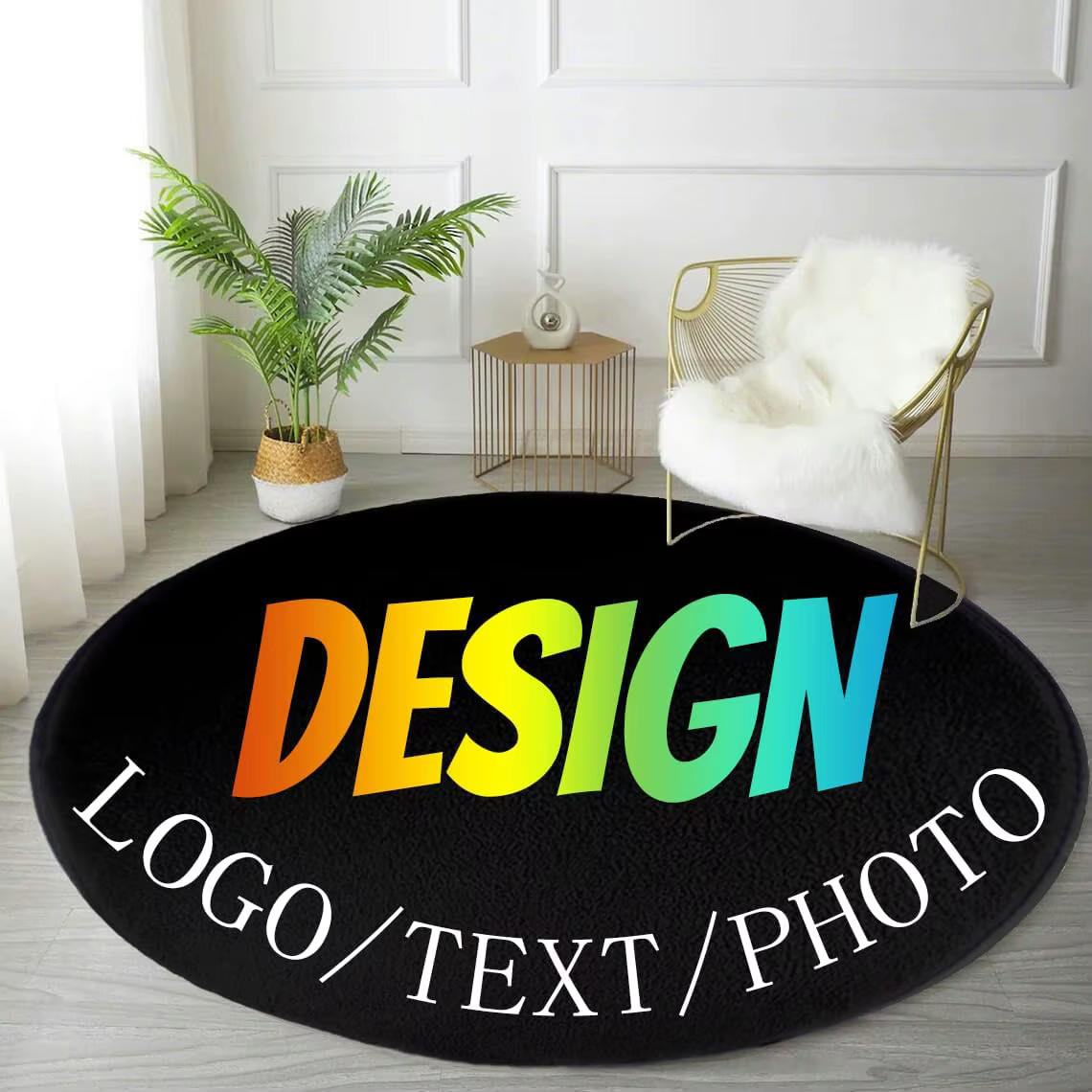 Tapis rond personnalisé