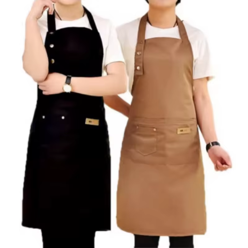 Tablier de cuisine imperméable, tablier de cuisine professionnel, uniforme de travail pour serveur de restaurant, femme/homme, avec poches, tablier de nettoyage