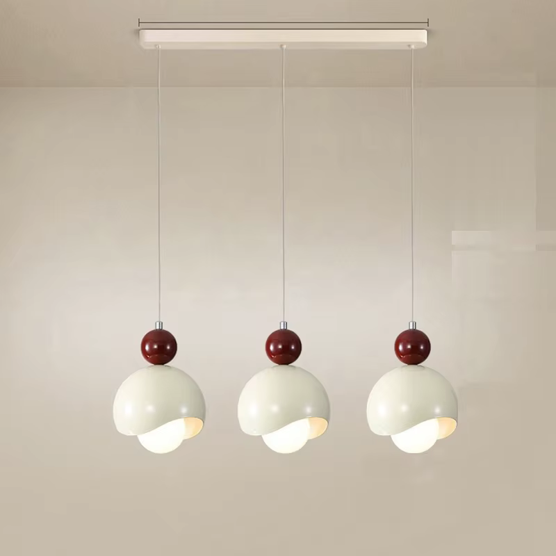 Lampe d'ambiance longue pour chambre à coucher, style crème français, pour restaurant, à suspendre au plafond, réglable en hauteur - E27