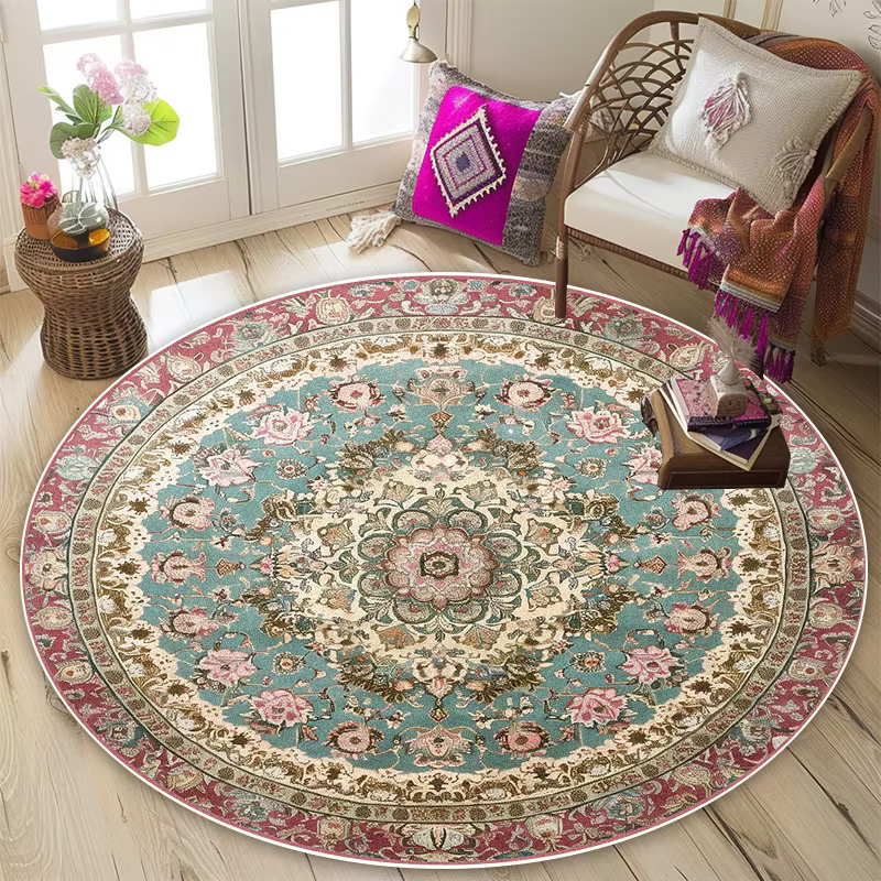 Tapis Rond Perse de Style Rétro