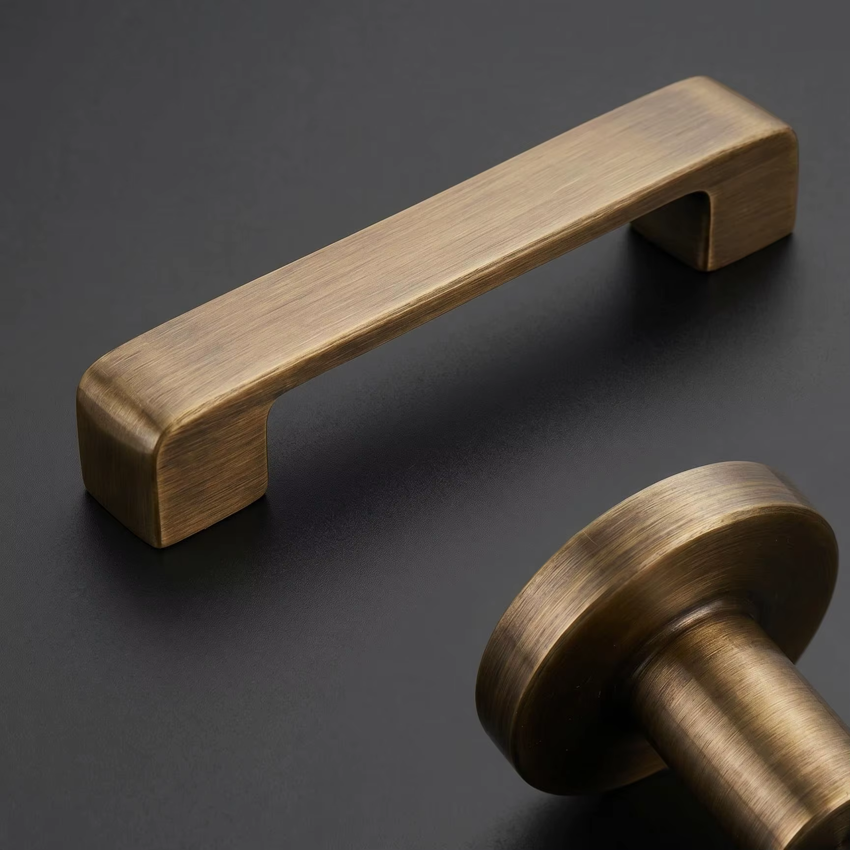 Poignées de meubles en laiton bronze, poignées de porte de placard, poignées de tiroir, poignées de meuble de cuisine, style antique minimaliste