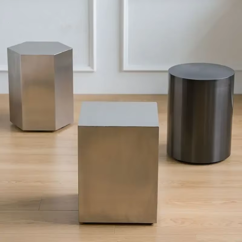 Tabourets en métal modernes, tabouret géométrique nordique, décoration de salon, café, minimalisme, chaise Ottomans, accessoires de meubles de maison