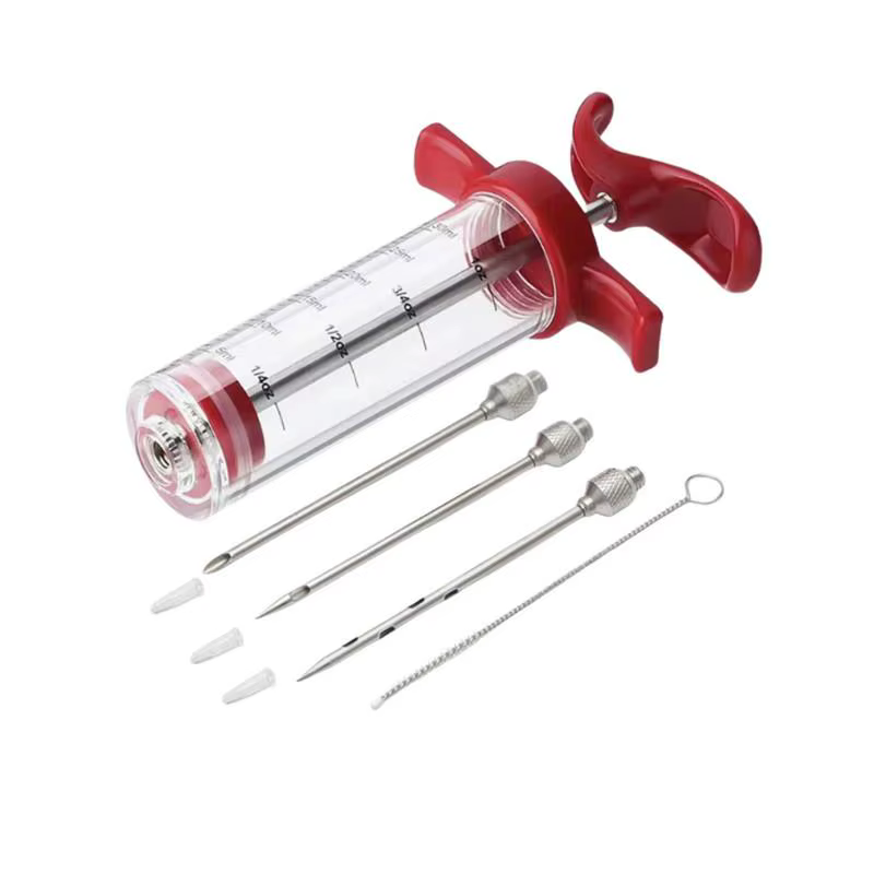 Seringue injecteur de marinade avec 3 aiguilles pour marinade, kit injecteur de marinade pour grillades et dinde, injecteur de saveur, outils de cuisine