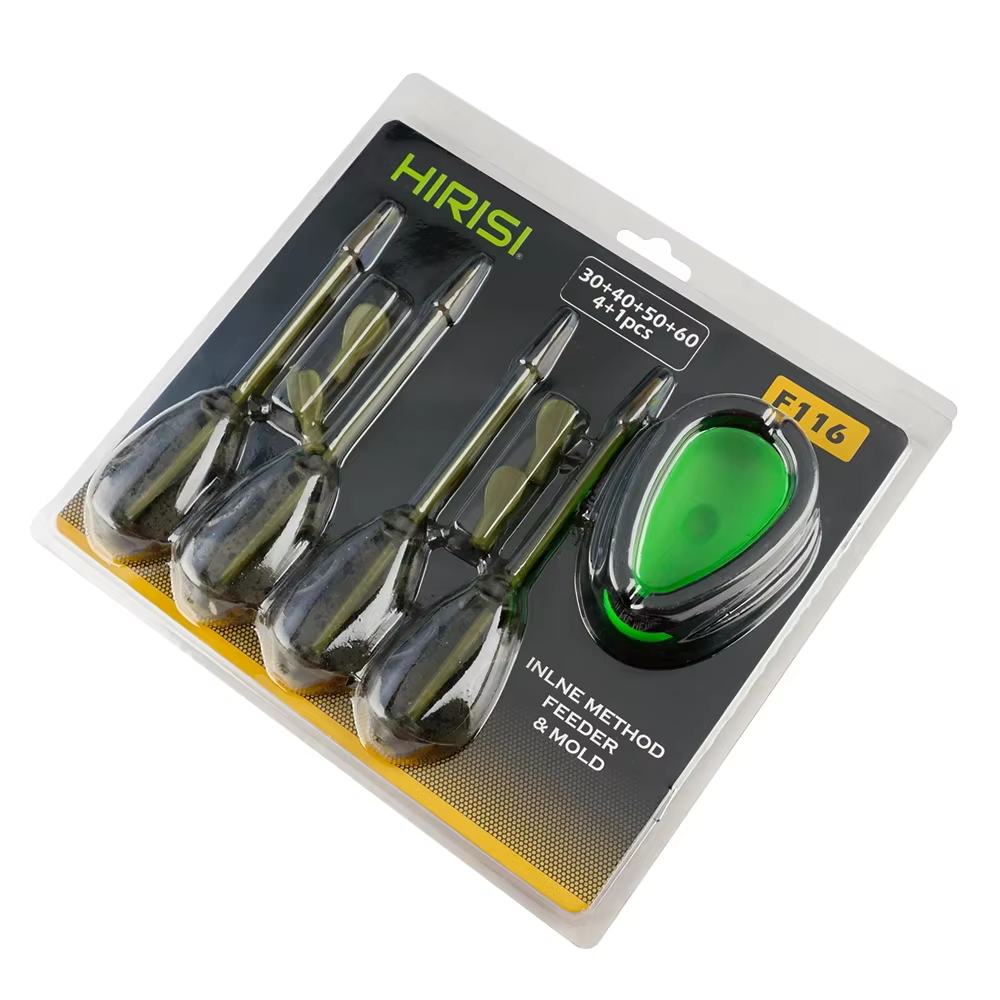 Hirisi – ensemble d'alimentation pour méthode de pêche à la carpe, 30g/40g/50g/60g, moule de Cage à appâts avec panier, accessoires de matériel de pêche F116