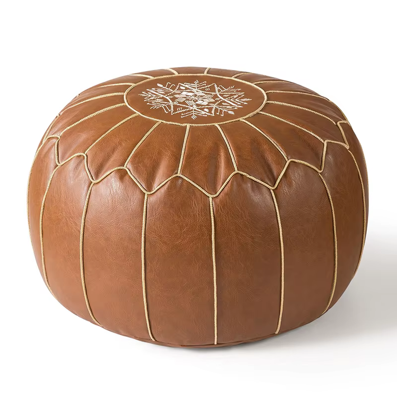 Pouf marocain en cuir PU