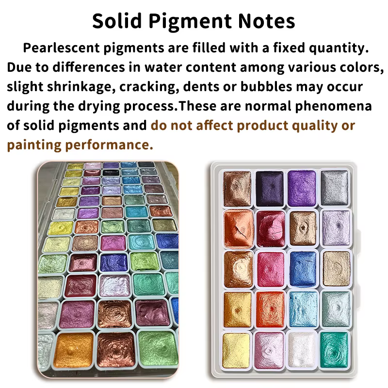 Ensemble de peinture aquarelle scintillante métallique de 98 couleurs, Pigments de perles pour artistes, amateurs pour l'illustration, le Scrapbooking, la décoration
