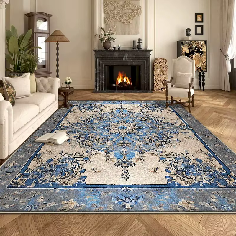 Grand tapis bohème rétro pour salon