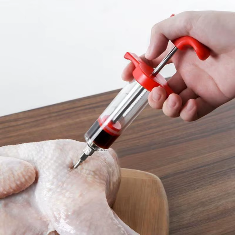 Seringue injecteur de marinade avec 3 aiguilles pour marinade, kit injecteur de marinade pour grillades et dinde, injecteur de saveur, outils de cuisine