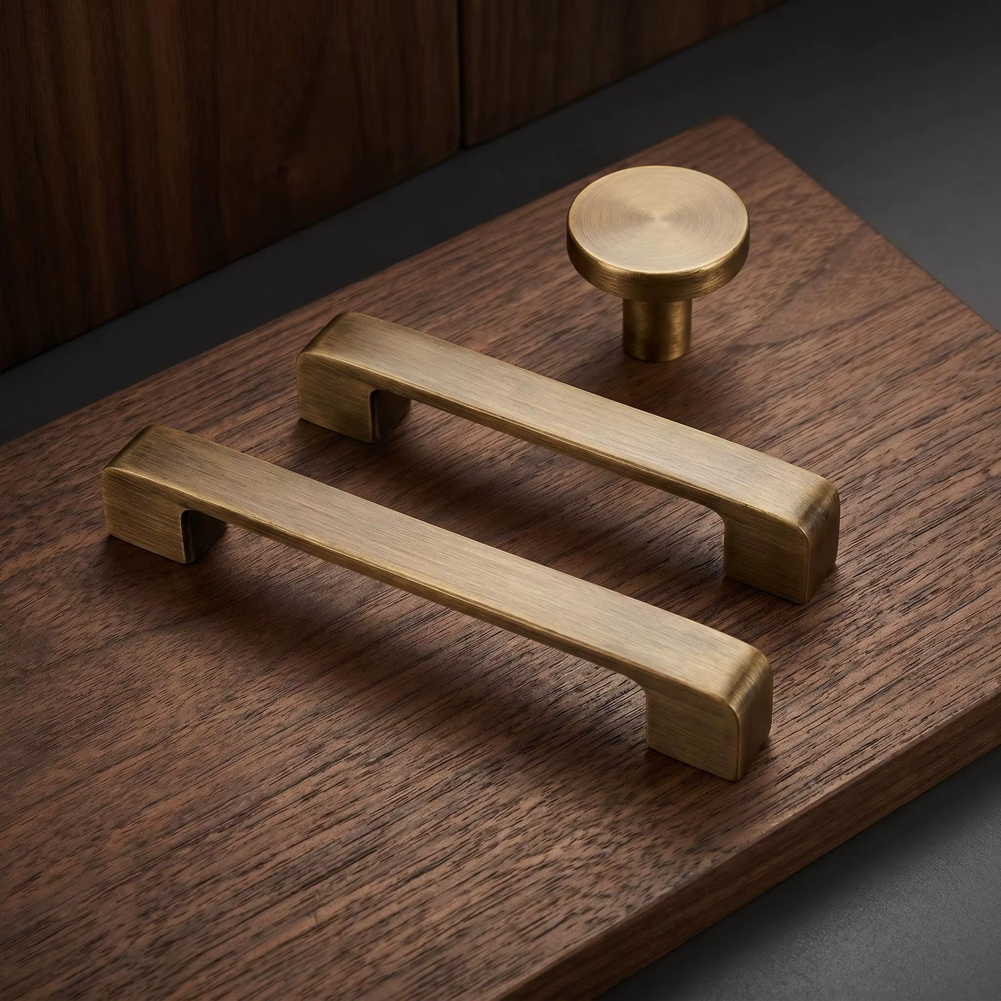 Poignées de meubles en laiton bronze, poignées de porte de placard, poignées de tiroir, poignées de meuble de cuisine, style antique minimaliste