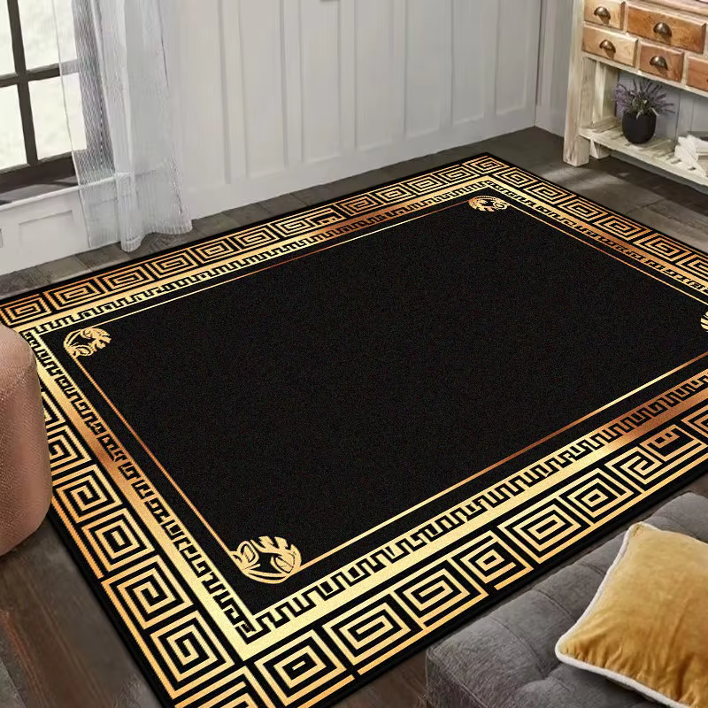Grand tapis de salon en or noir