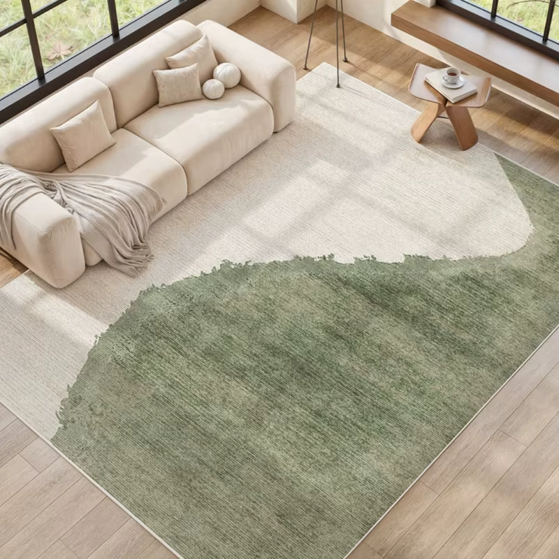 Tapis de salon anti-alde lavables verts