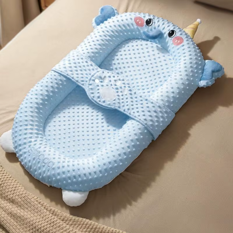 Baby Sleep Bed Nest Lounger pour 0-1y Confortable Crib amovible avec rack jouets A2UB
