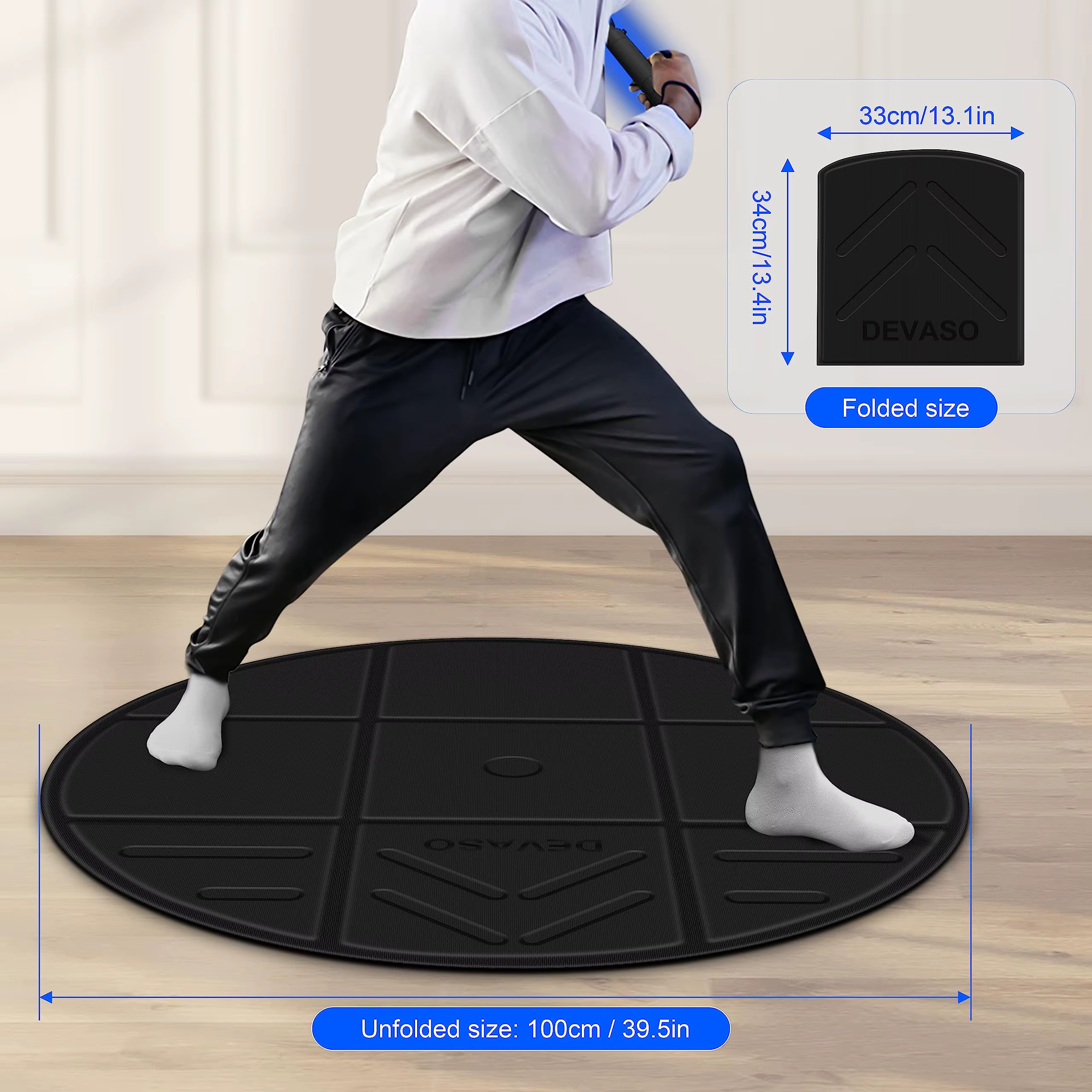 Tapis VR pliable pour Meta Quest 3S/Quest 3, grand tapis rond Anti-Fatigue, tapis de sol antidérapant et confortable, accessoires de jeu