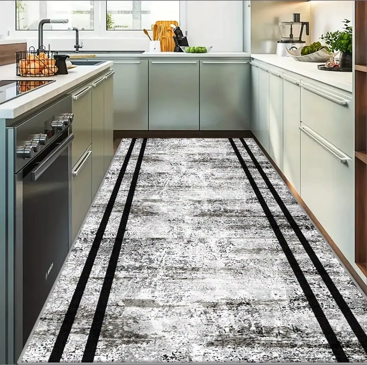 Tapis de couloir géométrique moderne