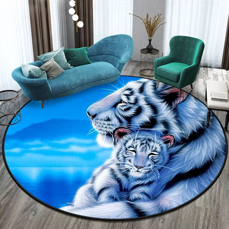 Tapis rond tigre virus pour la décoration de la maison