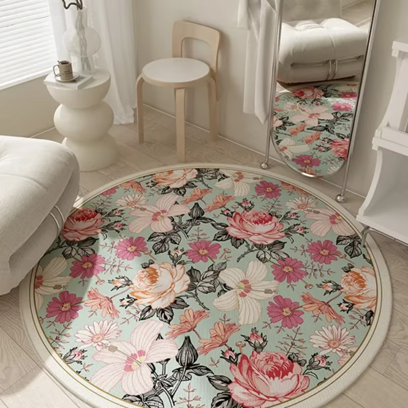 Tapis rond décoration de salon chaise d'étude