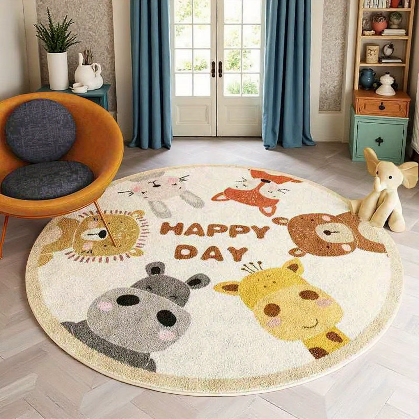Tapis rond en forme d'animal de dessin animé