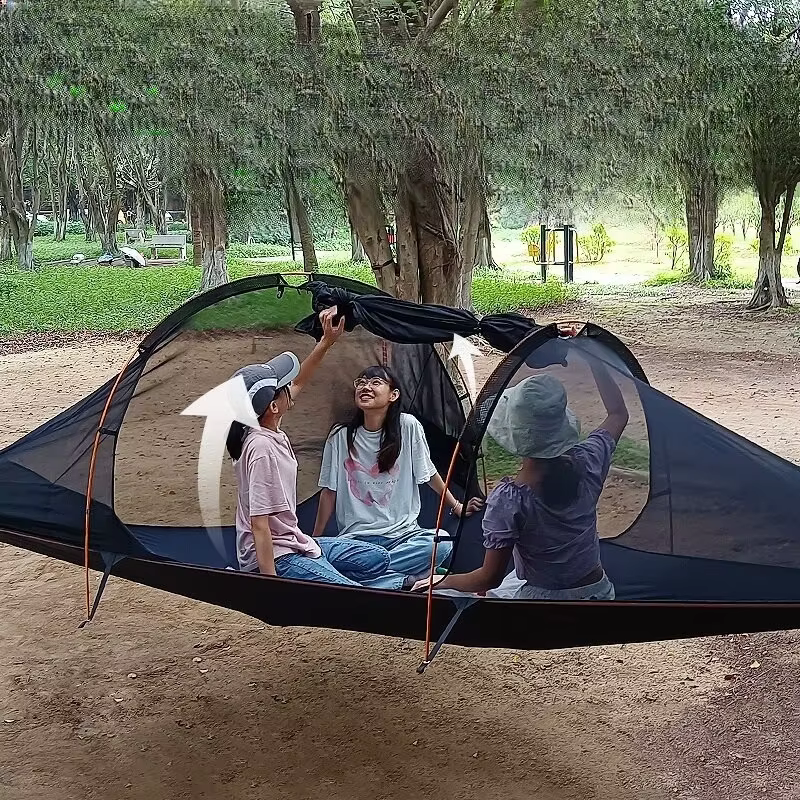 Tente d'arbre pour 2-3 personnes avec tropicale, tente d'arbre suspendue, hamac de Camping, maison d'arbre, Double couche, offre spéciale