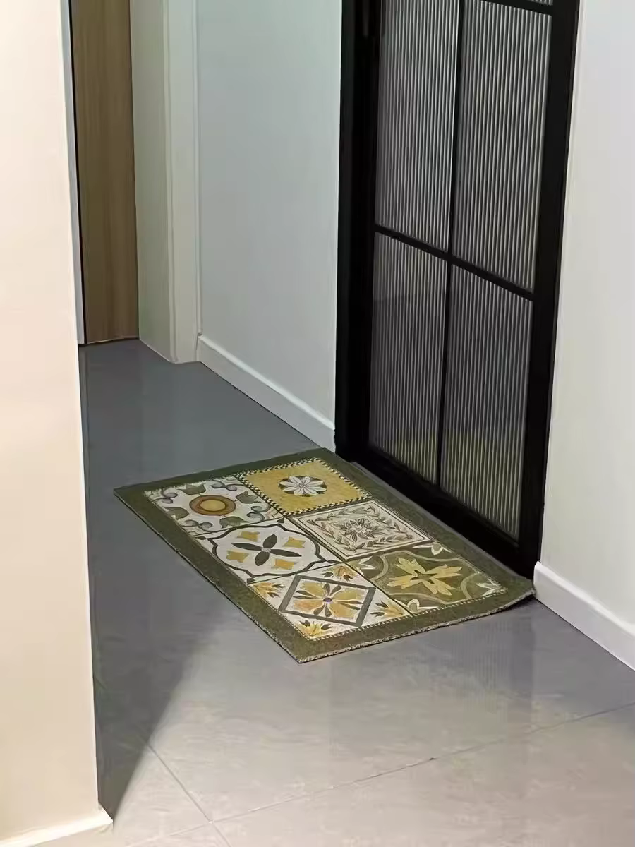 Naples grille tapis de porte PVC anti-dérapant paillasson extérieur soie boucle décor à la maison