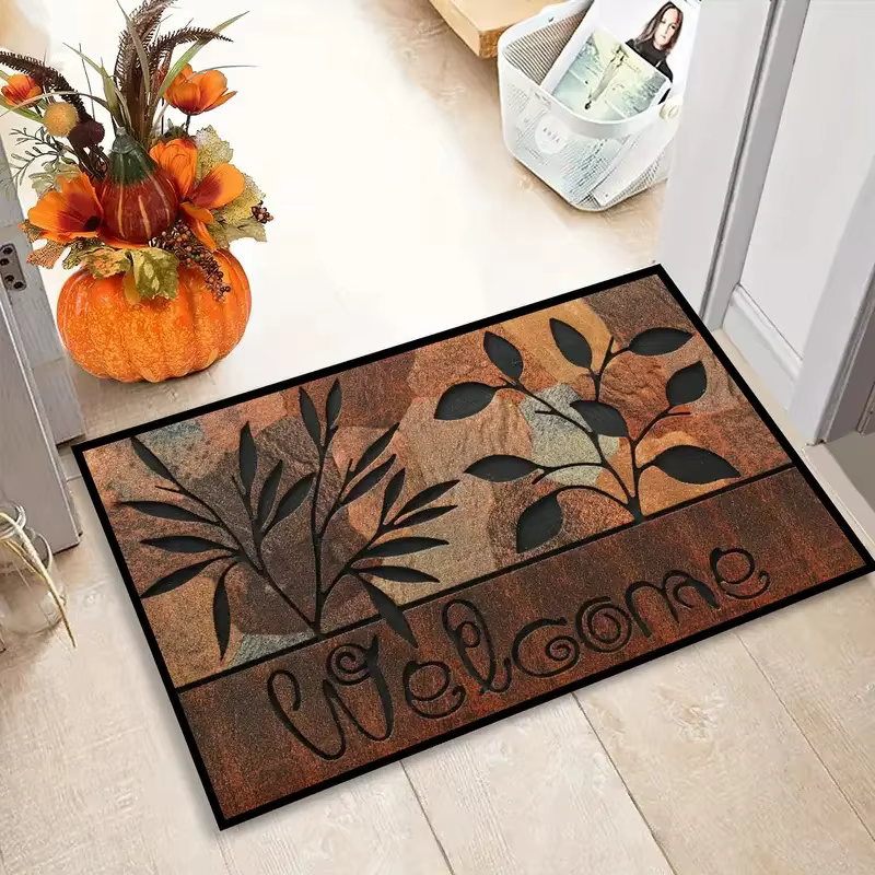 Tapis d'entrée en marron coco