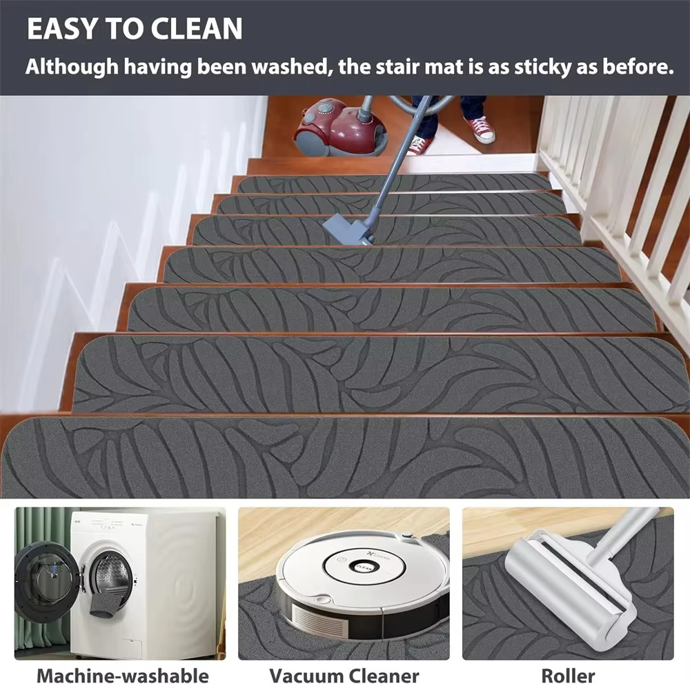 1/3 pièces 20x76cm lavable antidérapant marches d'escalier tapis de protection