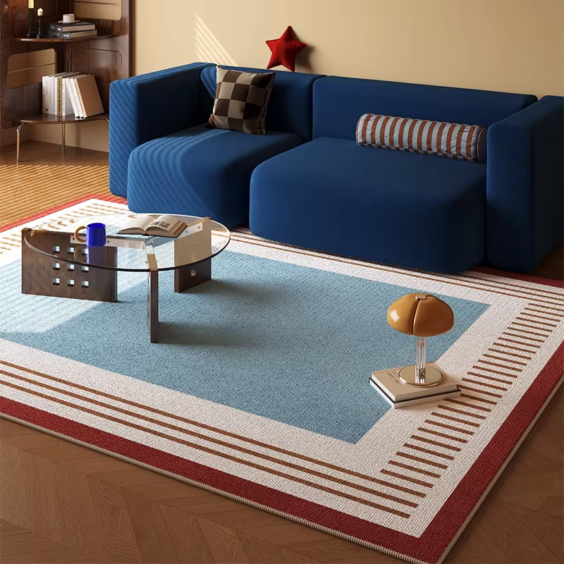 VIKAMA Tapis vintage en velours cristal résistant aux taches et antidérapant pour salon