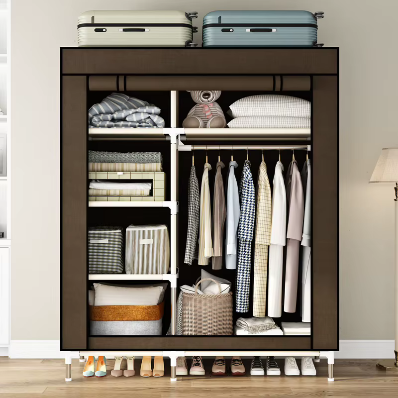 Armoire Portable avec 6 Étagères Suspendues