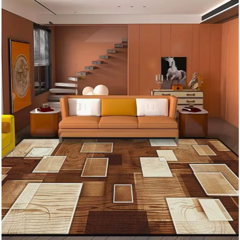Grand tapis géométrique léger de luxe