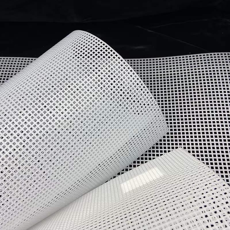 Crochet de fil de tapis de sac en tissu de maille en plastique