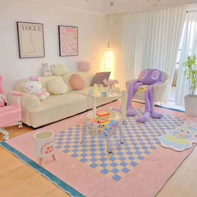 Tapis de frêne simple pour chambre à coucher de fille