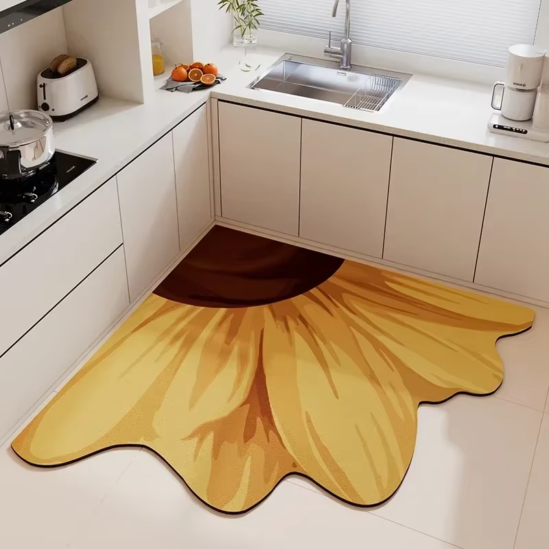 Tapis à fleurs pour tapis de sol de cuisine