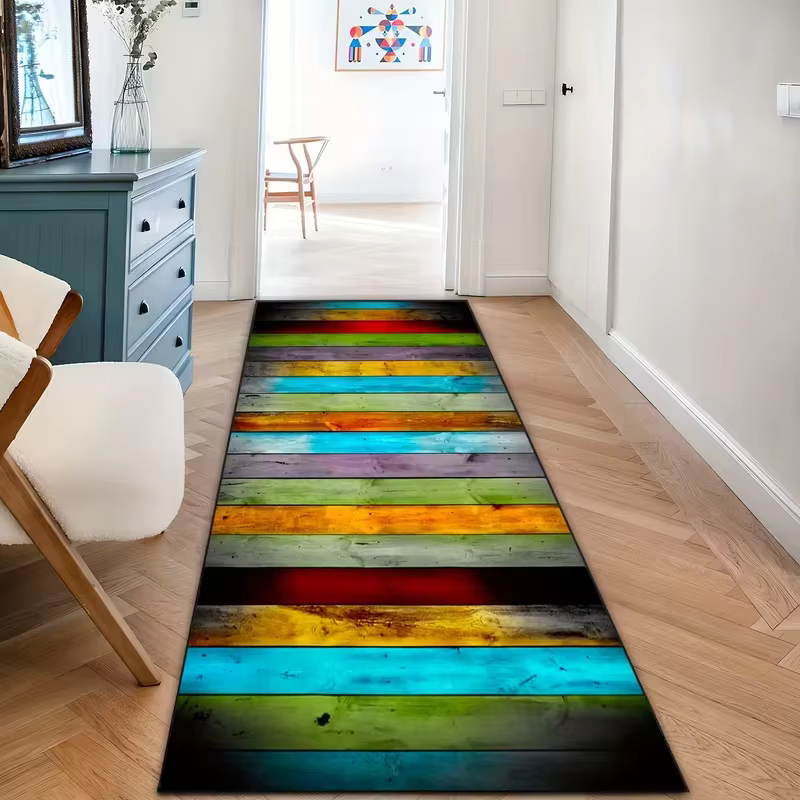 Tapis géométrique moderne noir et blanc