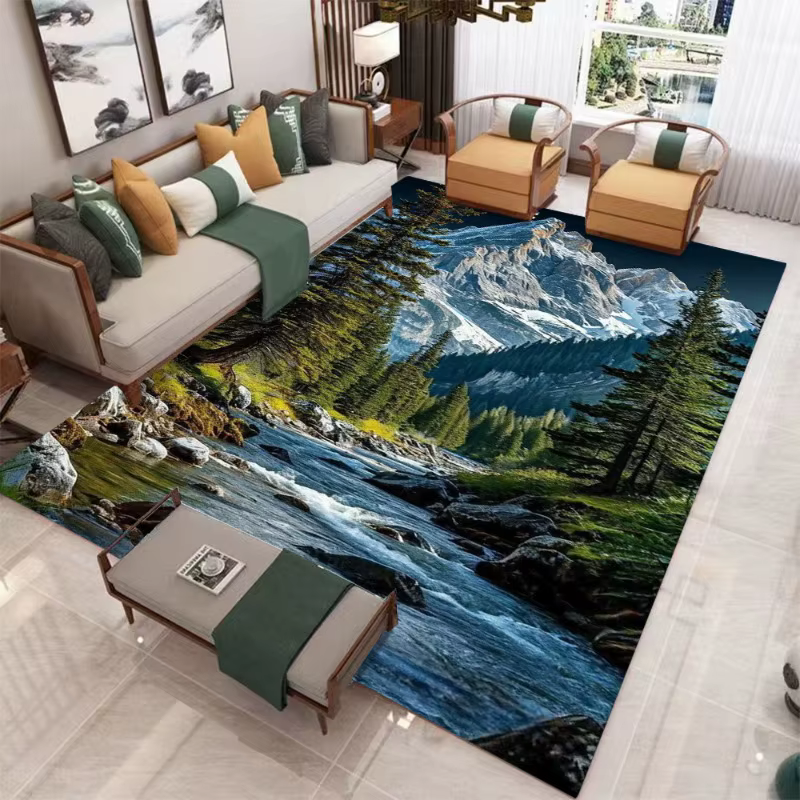 Tapis 3D réaliste Santorin & Snow Mountain