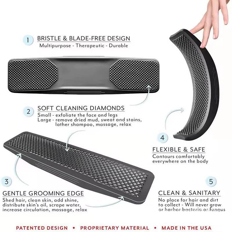 Brosses de massage cheval pour le toilettage du corps des animaux, livres de bain, sports équestres, outils de soins cheval, fournitures de finition des cheveux