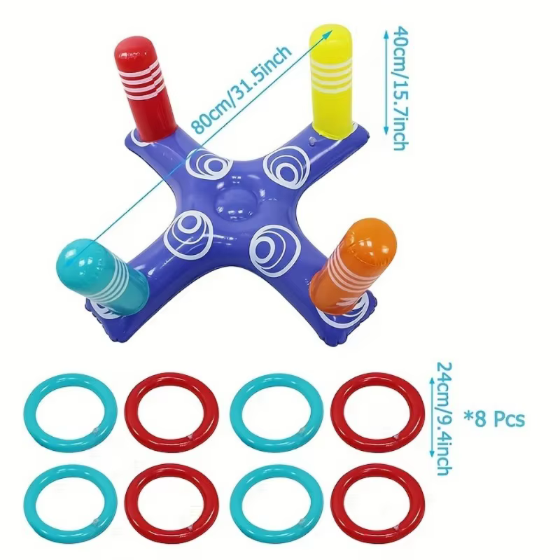 Jeu de lancer de cour pour la famille – Jeux de lancer d'anneaux, jouets de sport d'intérieur et d'extérieur, jouets de plage, jouets de piscine, cadeau d'anniversaire.