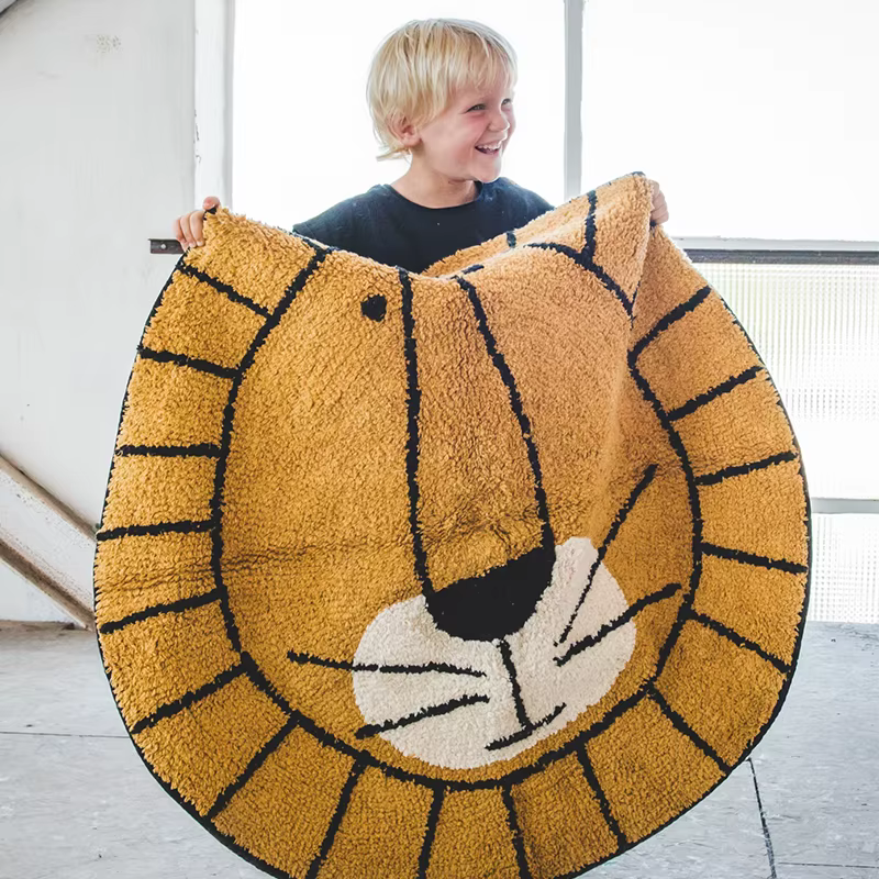 Tapis de sol rond en peluche pour chambre à coucher