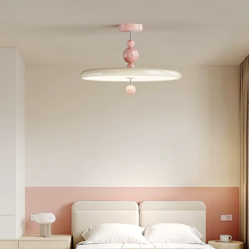 Lampe suspendue de chambre à coucher style crème
