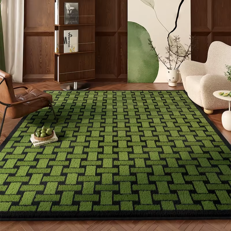 Tapis vert de Style rétro pour décoration de chambre à coucher