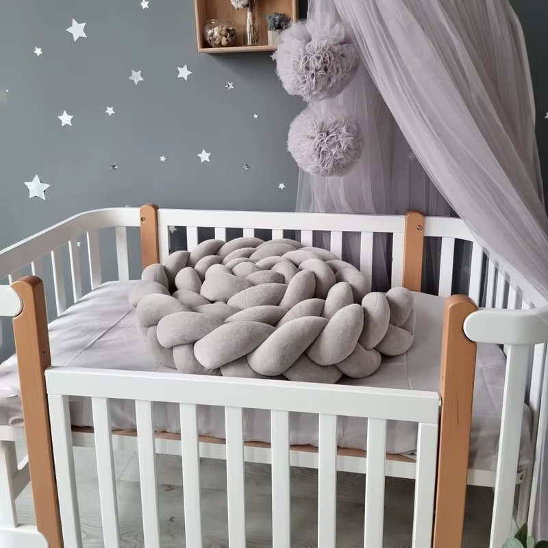 1-4M bébé pare-chocs lit tresse noeud oreiller coussin pare-chocs pour bébé berceau protecteur lit pare-chocs chambre décor berceau literie tresse ensemble