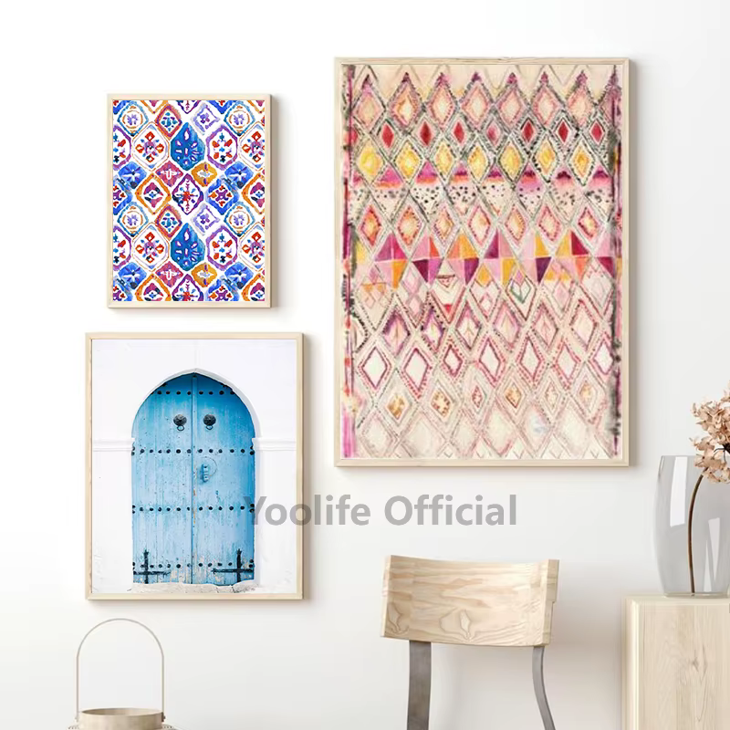Impressions d'art de tapis rose Vintage