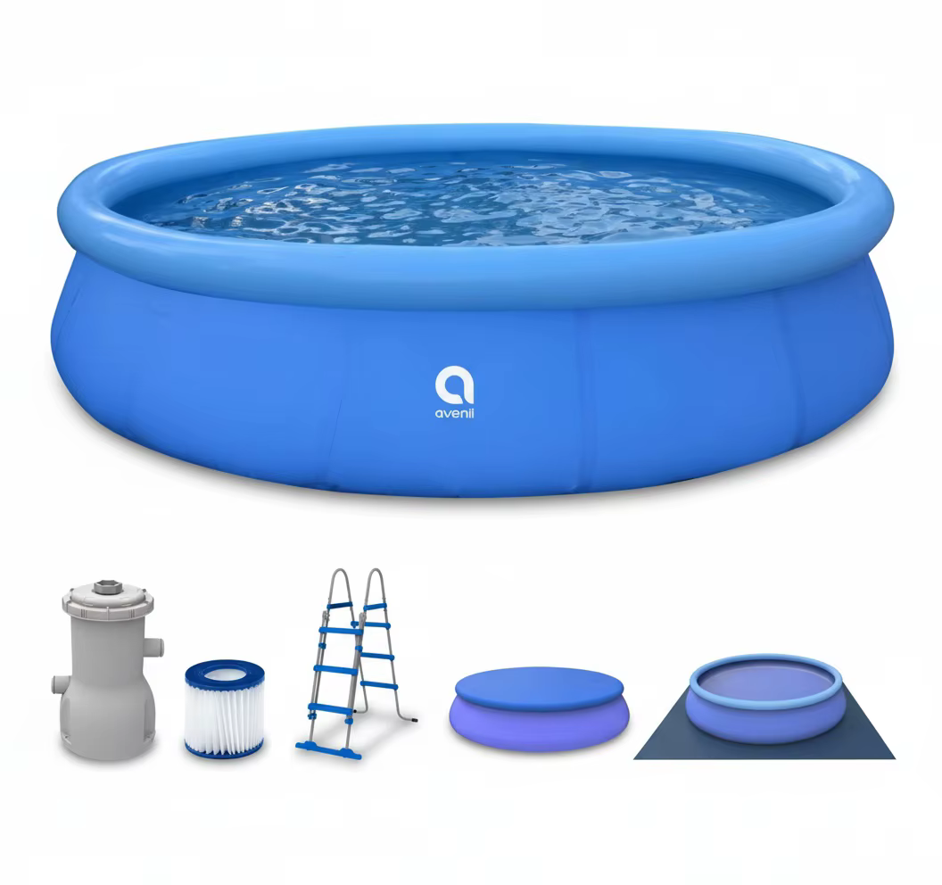 Piscine gonflable 15' x 36' (4,5m x 90cm), piscine hors sol, matériau PVC LamTech, grande piscine familiale pliable pour extérieur