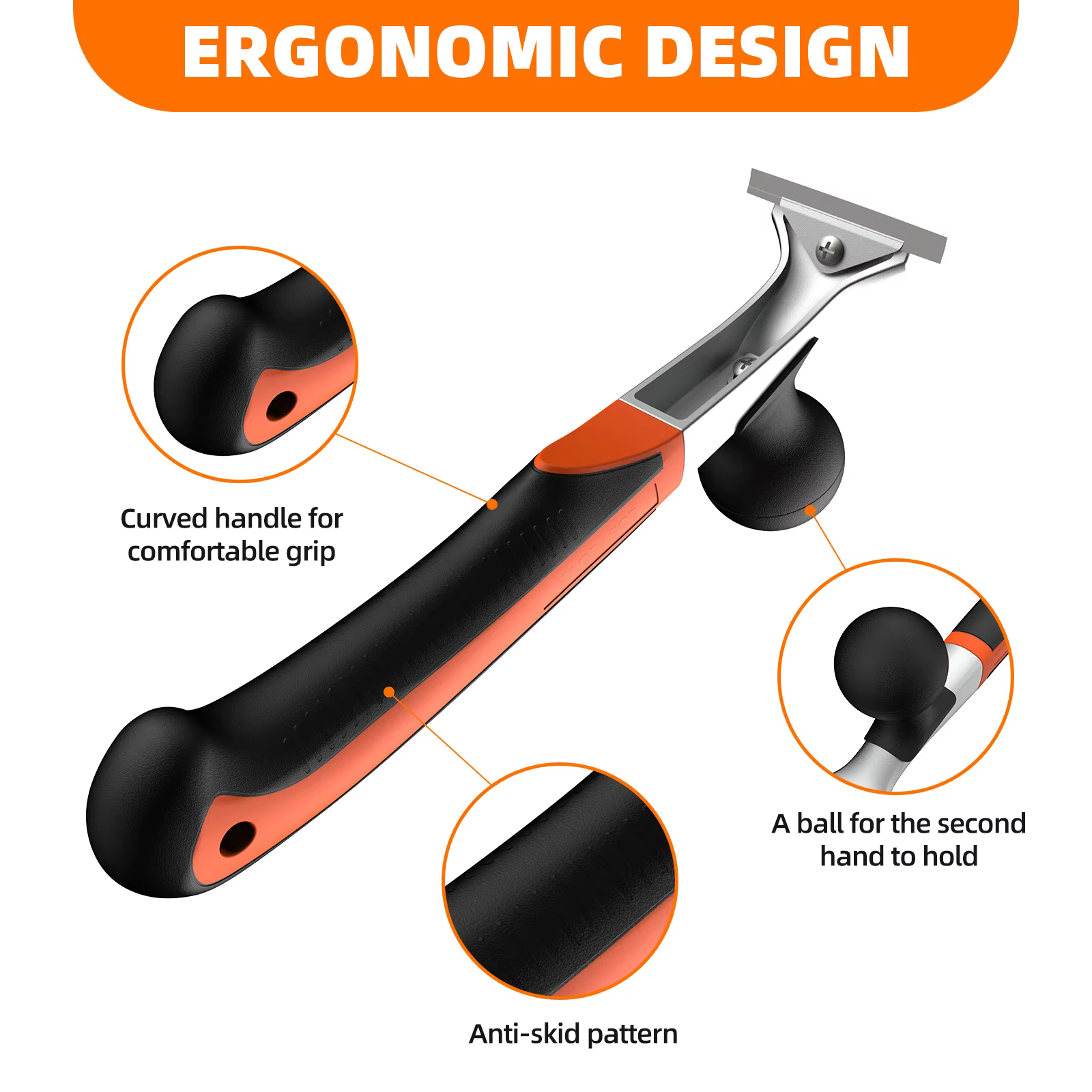 Racloir ergonomique en carbure de qualité supérieure Viladepot pour enlever le vernis, la colle, la rouille, la peinture, la résine, la glaçure sèche, les taches et le mastic
