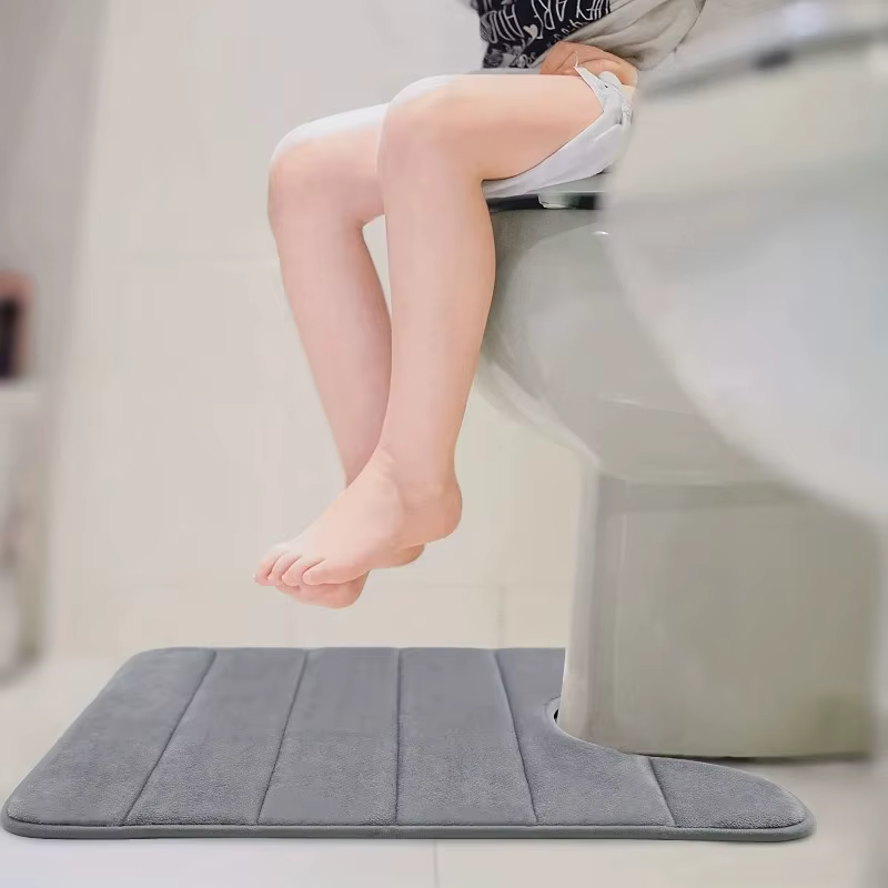 Tapis de toilette en forme de U en mousse à mémoire de forme