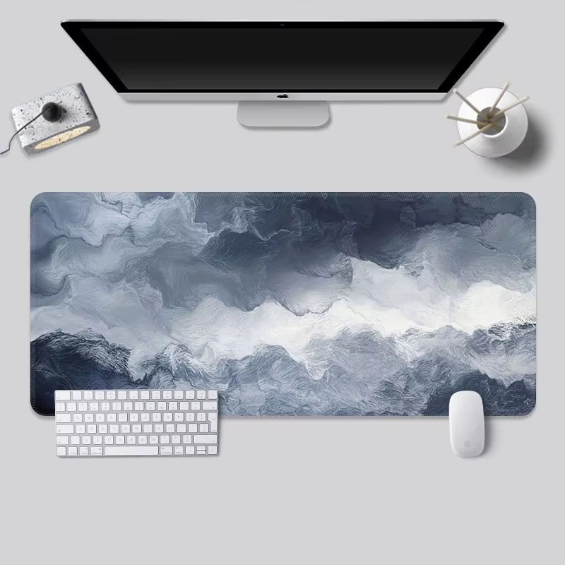 Tapis de souris noir et blanc, accessoires de configuration de jeu simples et haut de gamme, tapis de jeu pour Gamer, tapis étendu pour bureau 900x400