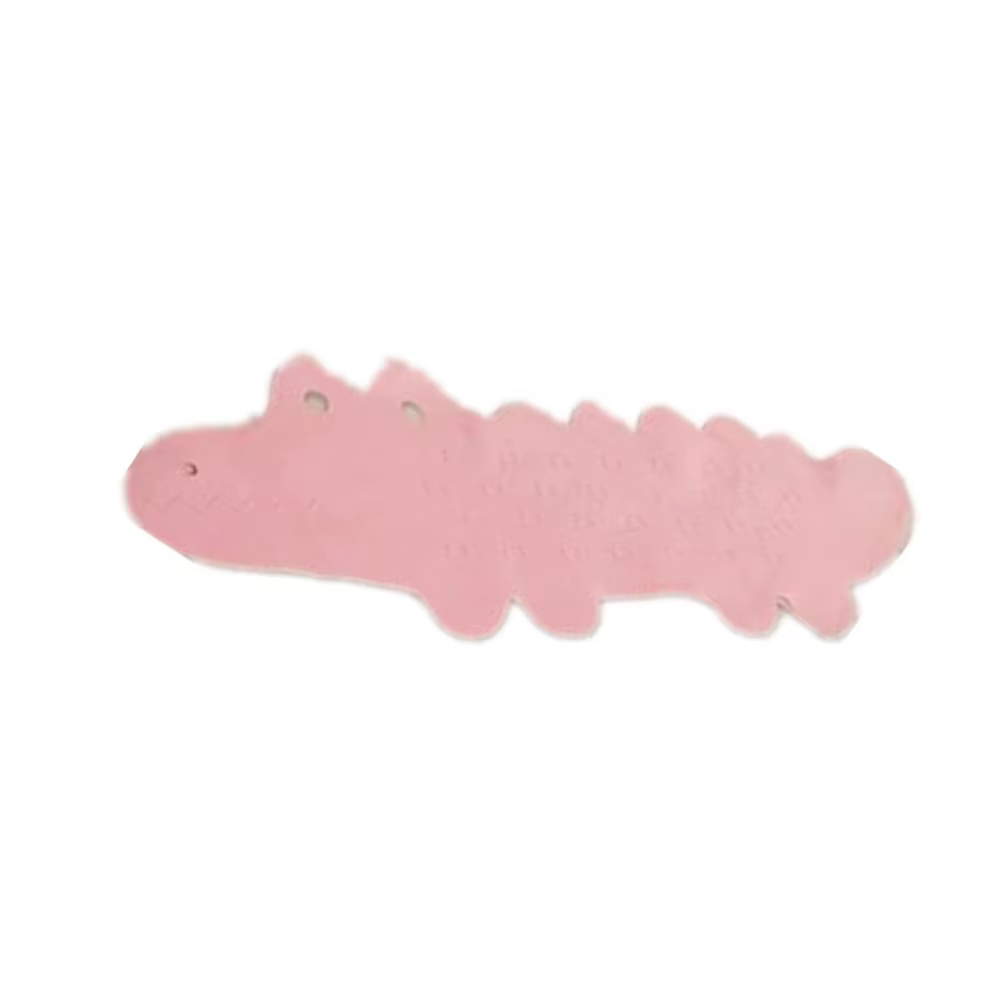 Tapis de bain antidérapant dessin animé Alligator rose Premium Tpr ventouses poignée ferme