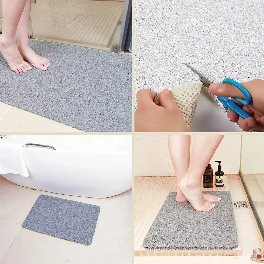 Tapis de douche/baignoire antidérapant et confortable en PVC