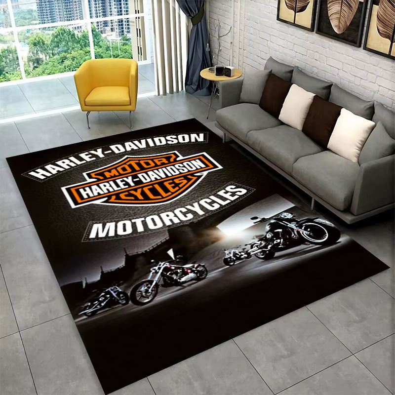 Tapis antidérapant rétro H-Harleys Racing Moto pour salon