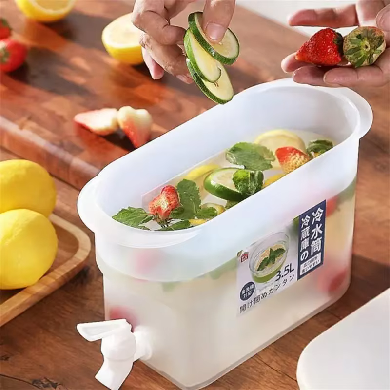 Réfrigérateur bouilloire froide avec robinet bouteille verres bouilloire Pot distributeur de boissons seau d'eau fraîche outil de cuisine pichets à fruits