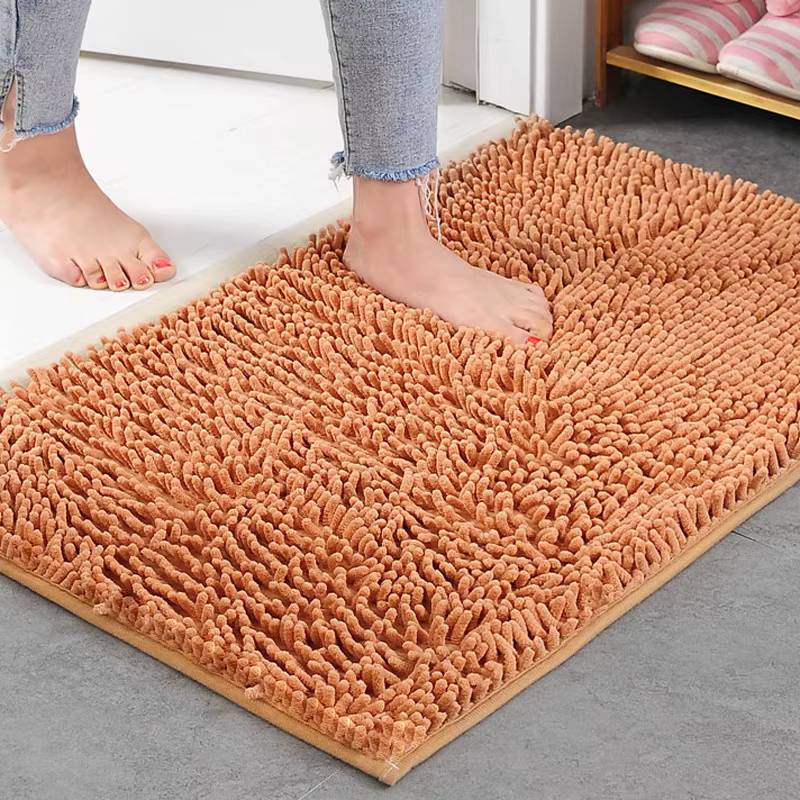 Tapis de salle de bain en chenille antidérapant